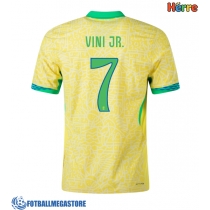 Fotballdrakt Herre Brasil Vinicius Junior #7 Hjemmedrakt Copa America 2024 Kortermet